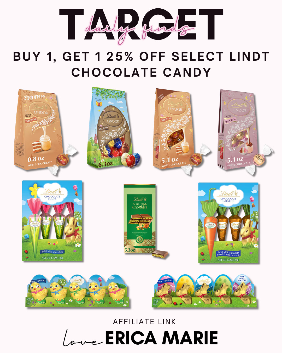 Buy 1, get 1 25% Off Select Lindt Chocolate Candy 

 #LTKSpringSale #LTKSaleAlert