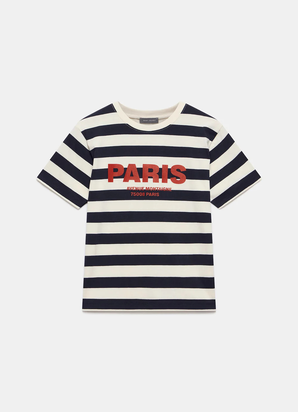 Neutral Striped Paris Slogan T-Shirt | Mint Velvet
