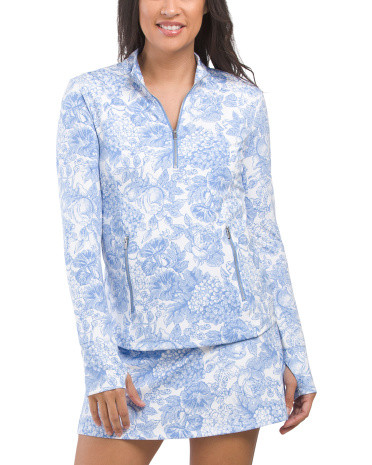 Printed Quarter Zip Jacket | TJ Maxx