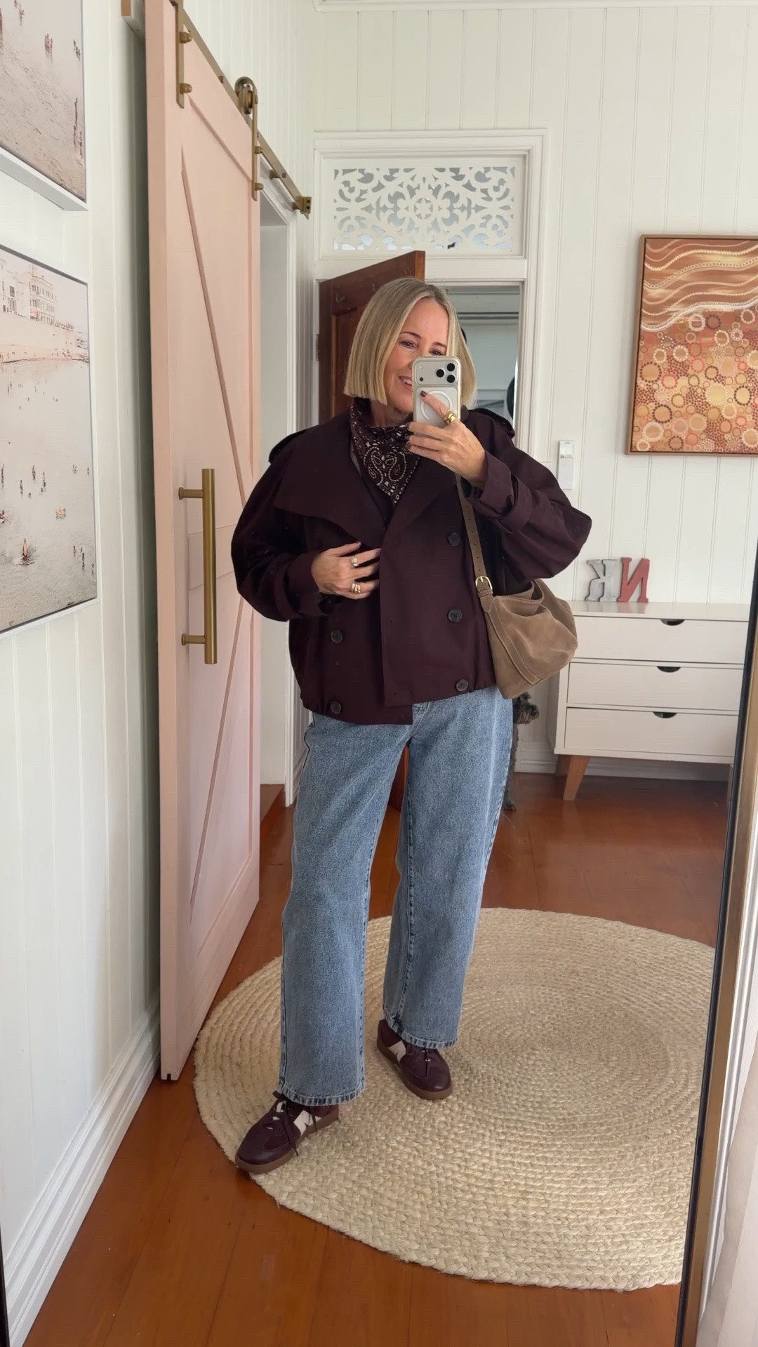 Jacket: size 12 (bought back in February so pretty much sold out)
Merino tee: size L
Jeans: size 10

Shoes: FRANKIE4 Levi (code NIKKI20)
Scarf: KUJTEN (small cashmere)

#LTKaustralia #LTKover50style #LTKwinter