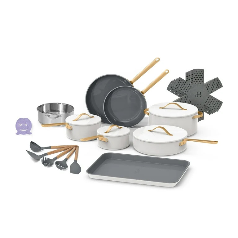 Beautiful 22pc Cookware Set, White Icing by Drew Barrymore | Walmart (US)