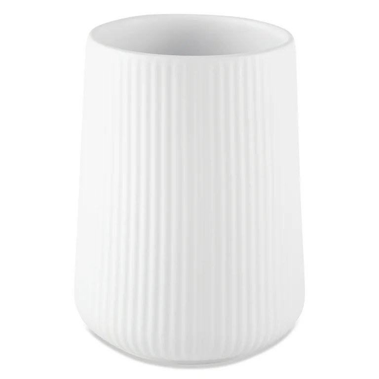 Thyme & Table 6.2" Ribbed Ceramic Kitchen Utensil Holder, White | Walmart (US)