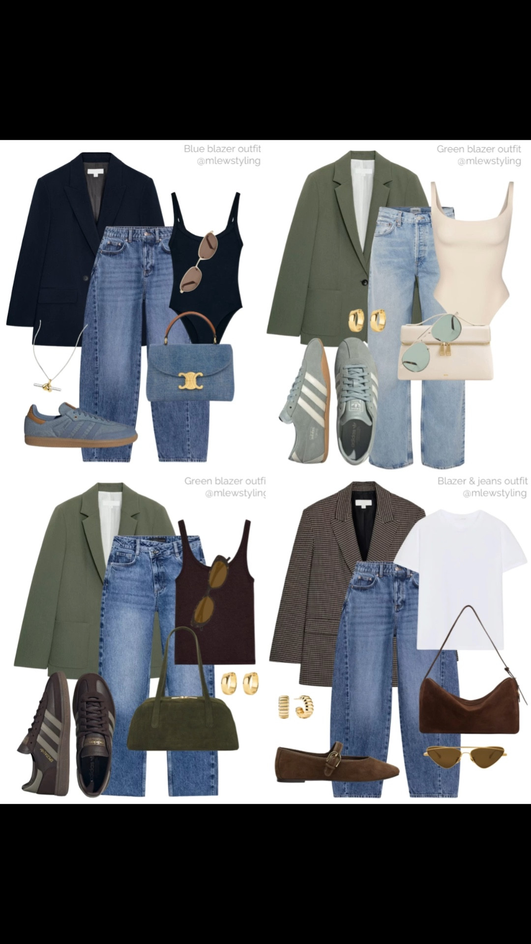 Spring blazer outfits with jeans 🤍

Tags: new-in Zara barrel leg jeans, spring outfit, skims bodysuit, suede bag, adidas sneakers, neutral aesthetic, capsule wardrobe, navy blue blazer 

#LTKootd #LTKWorkwear #LTKSpringSale