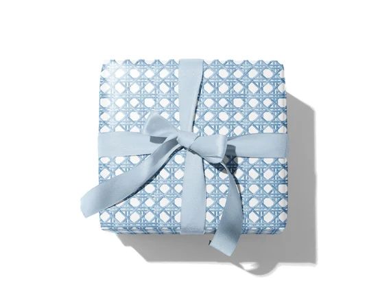 Blue Cane Rattan Gift Wrap | Preppy Spring Summer Wrapping Paper | Blue White Gift Wrap Sheets | ... | Etsy (US)