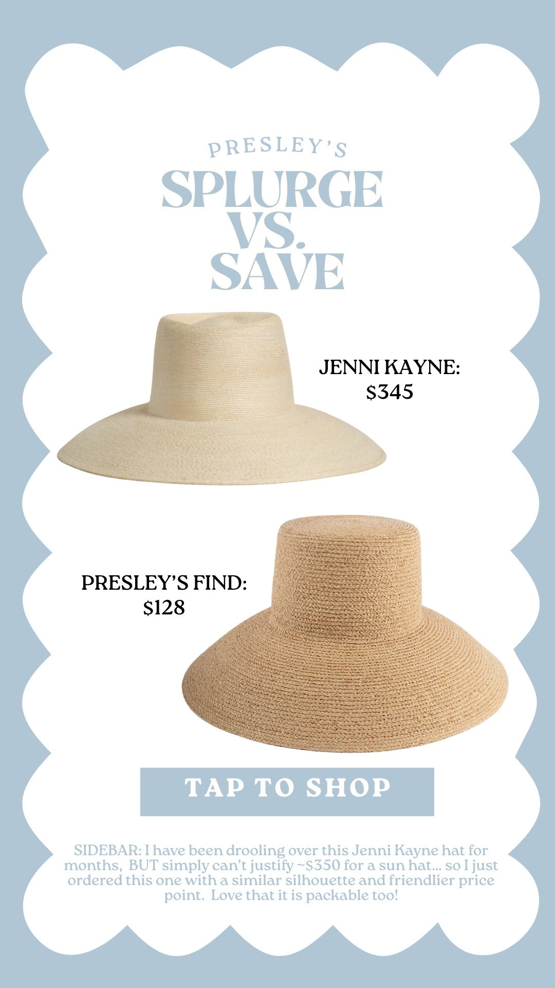 I have a thing for sun hats and fell in loveeee with this Jenni Kayne hat, but couldn’t justify the price when it will undoubtedly get wet & sandy. Just ordered this Gigi Pip hat with a similar silhouette and I’m sooo excited to give it a try! LOVE that it is packable too! ⛅️ 🌴 👒 

#LTKStyleTip #LTKSeasonal #LTKSummerEdit

#LTKSummerEdit #LTKSeasonal #LTKStyleTip