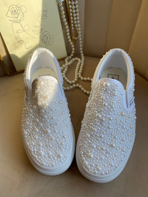 Slip on Platform Wedding Vans | Etsy | Etsy (US)