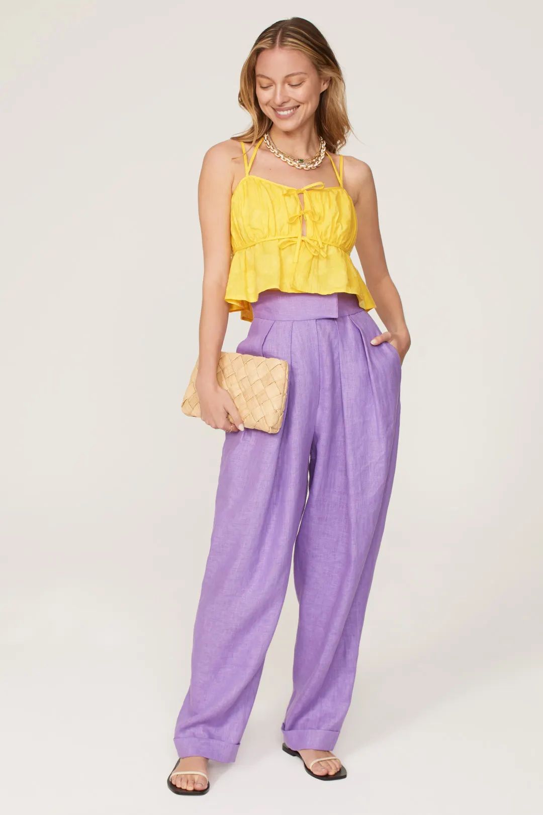 Strappy Yellow Crop Top | Rent the Runway