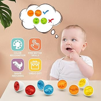 MOONTOY Dinosaur Matching Eggs for Toddlers – Easter Eggs Toy – 12PCS Educational Learning Co... | Amazon (US)