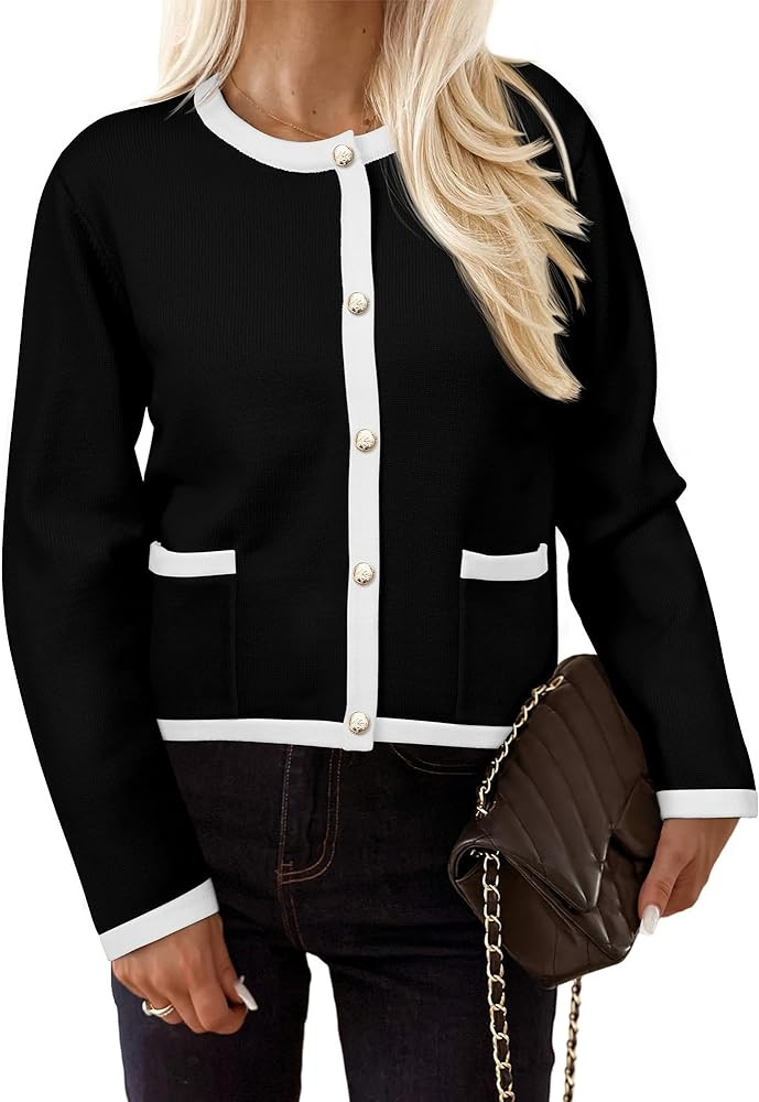 PRETTYGARDEN Women's Knit Cardigan Sweaters 2024 Fall Fashion Long Sleeve Button Down Shirts Tops... | Amazon (US)