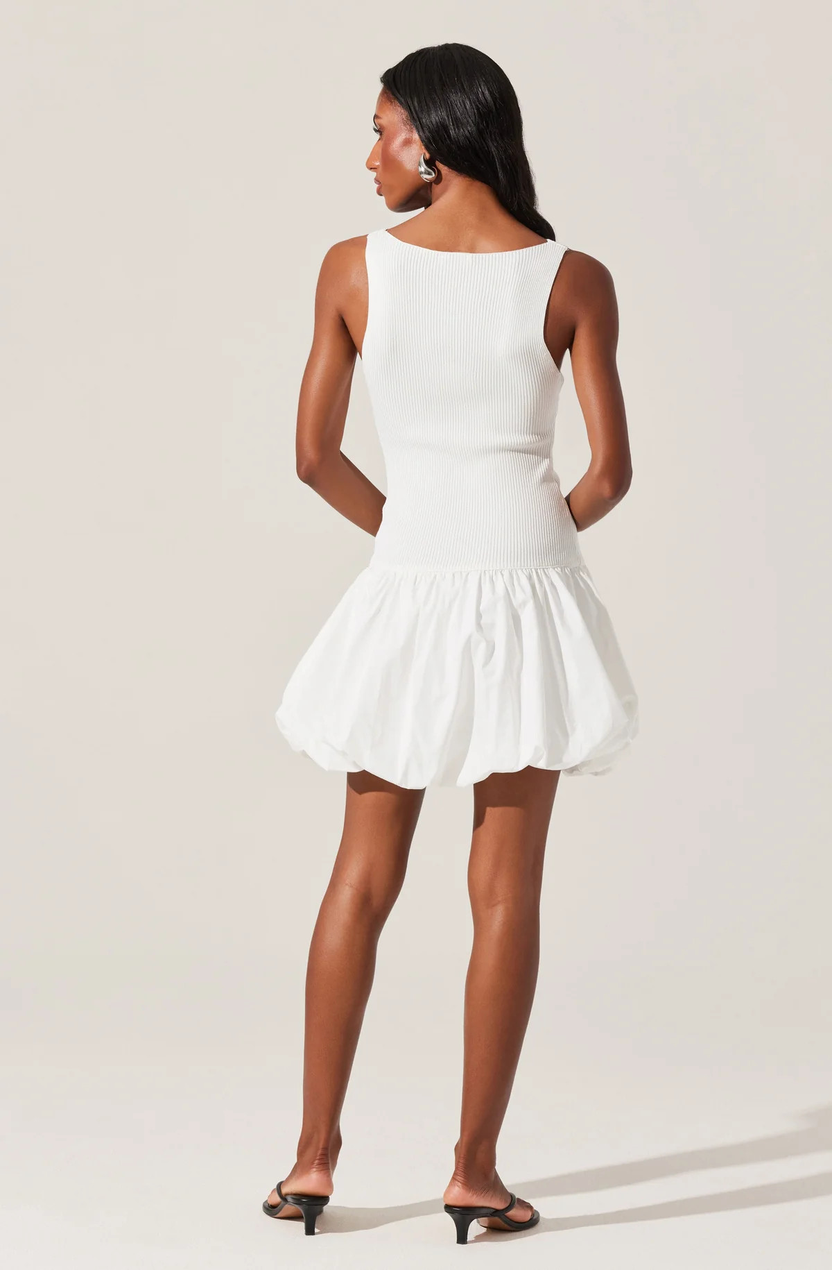 Nettie Bubble Hem Sweater Dress - White / S | ASTR The Label (US)