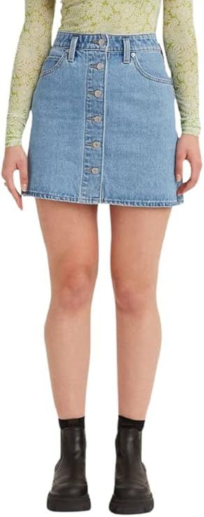 Levi's Women's Notch A-line Button Front Mini Skirt | Amazon (US)