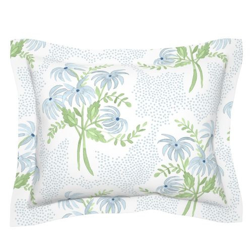 Pearl's Bouquet Soft Blue and Light Green | Spoonflower
