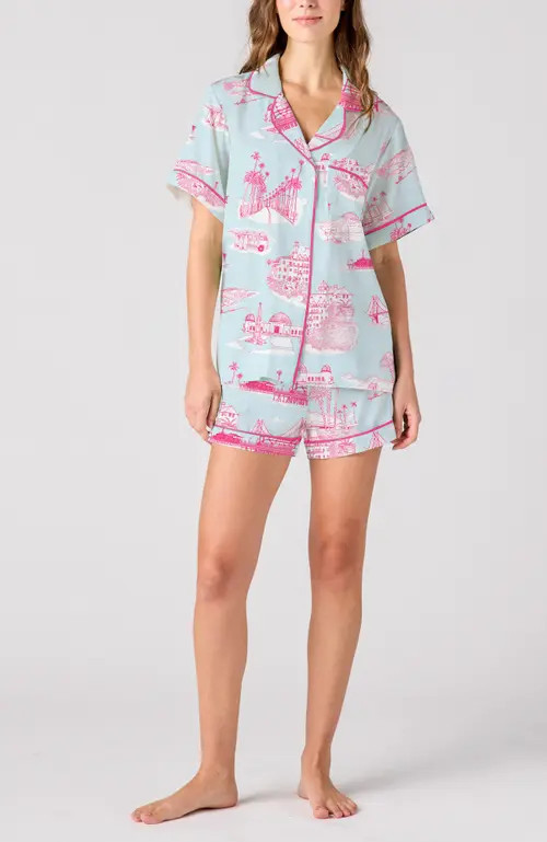 Katie Kime California Toile Shorts Set in Light Blue at Nordstrom, Size X-Large | Nordstrom