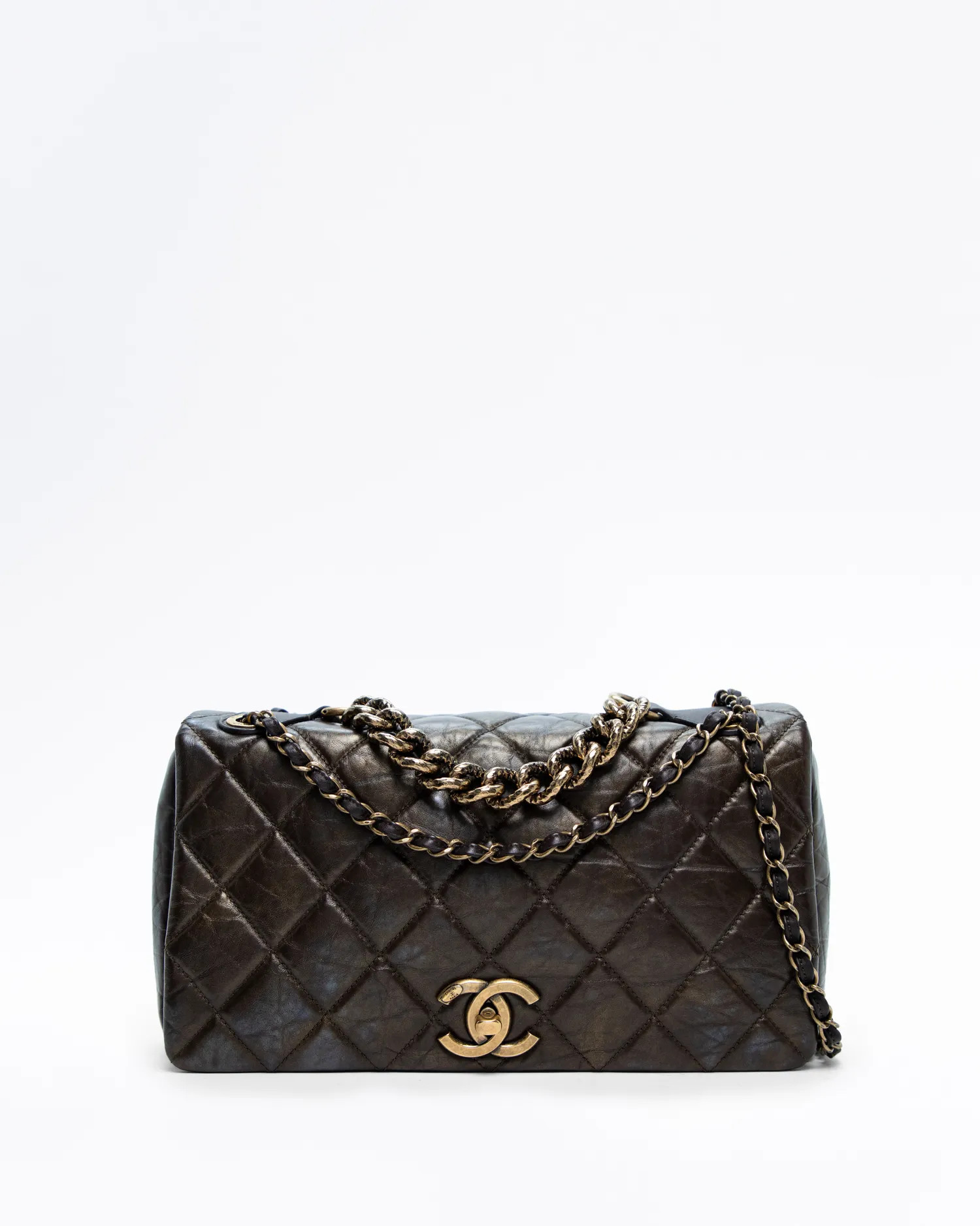 Quilted Pondichery Large Flap Bag | Vivrelle