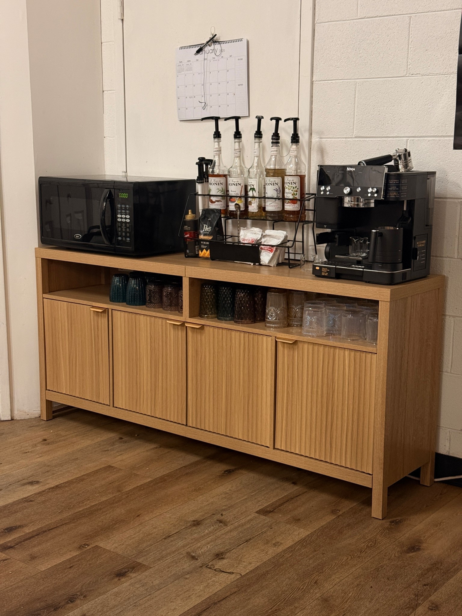 The new coffee bar setup in the salon 😍