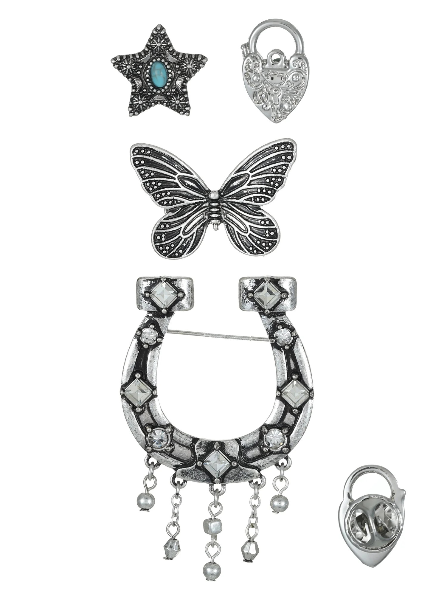 No Boundaries Holiday Gifting Horshoe Brooch Set | Walmart (US)