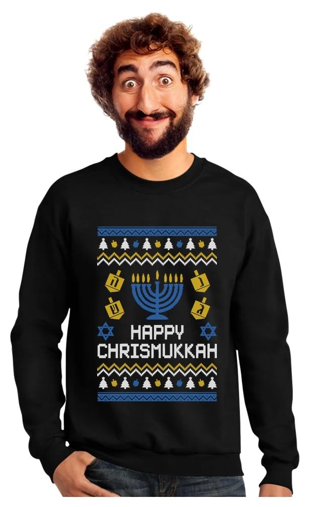 Tstars Mens Ugly Christmas Sweater Happy Chrismukkah Xmas Hanukkah Christmas Gift Funny Humor Hol... | Walmart (US)