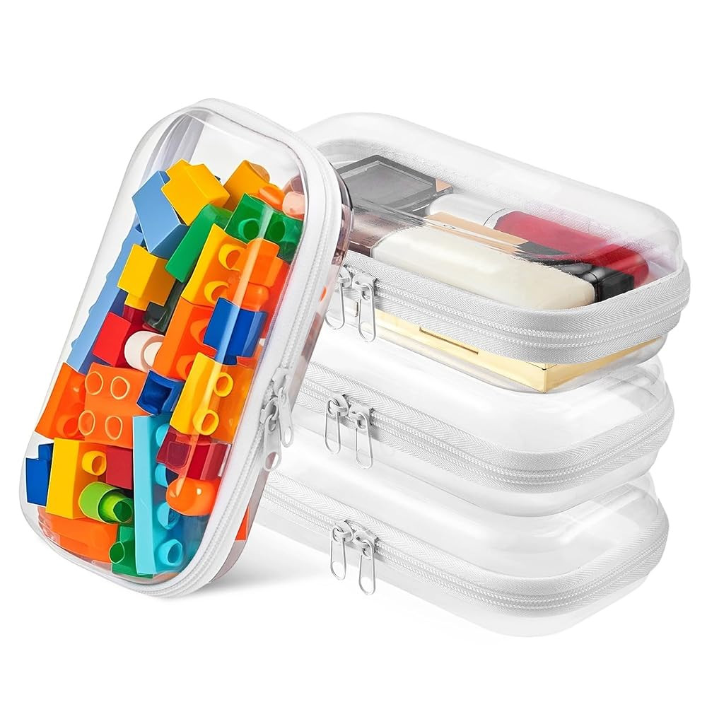 Amazon.com: GCTWFYK 4PCS Clear Hard Shell Zipper Case for Storage, 7.9"x4.7" Plastic Transparent ... | Amazon (US)