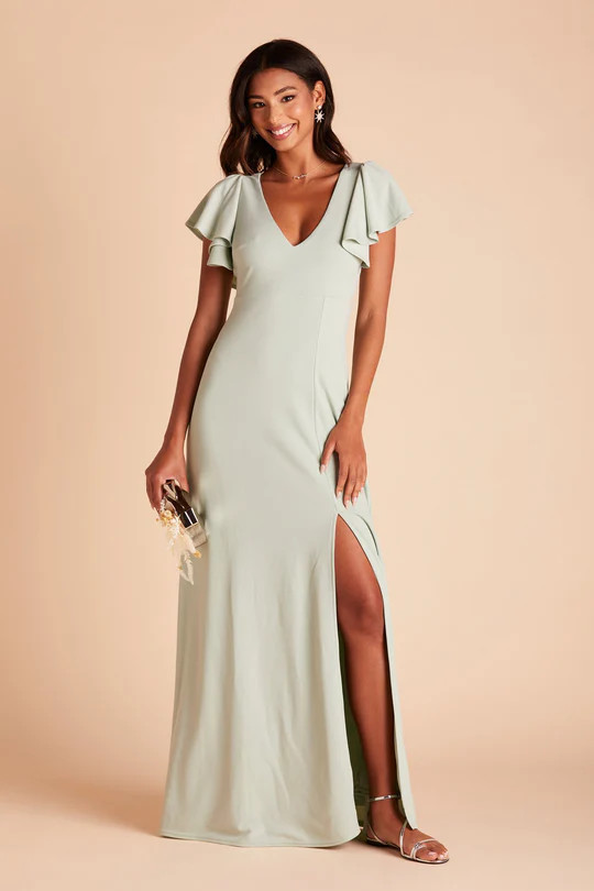 Hannah Crepe Dress - Sage | Birdy Grey