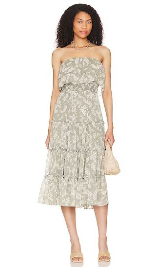 Strapless Ruffle Tiered Dress in Sage | Revolve Clothing (Global)
