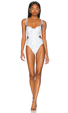 Tularosa Luna One Piece in Blue Toile from Revolve.com | Revolve Clothing (Global)