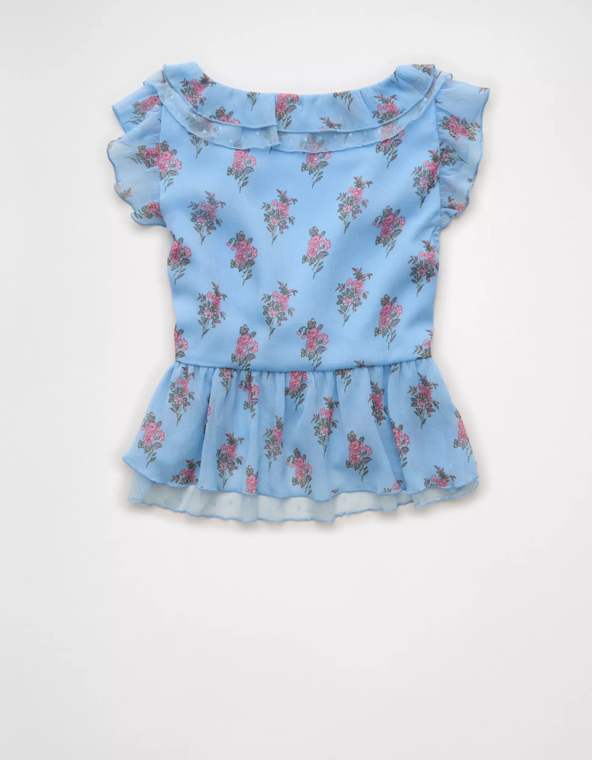 AE Flutter Sleeve Tie-Front Blouse | American Eagle Outfitters (US & CA)