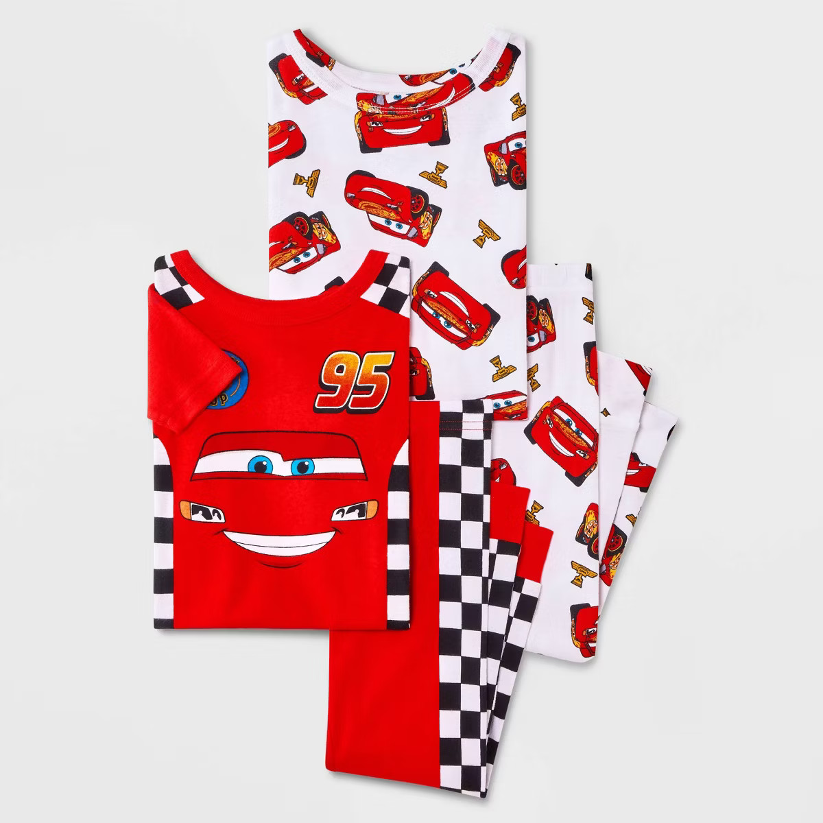 Toddler Boys' 4pc Snug Fit Cars Cotton Pajama Set - Red/Ivory | Target