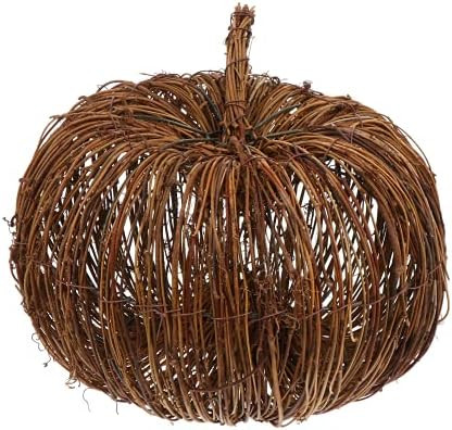 Wicker Rattan Pumpkin Natural Grapevine Ball Pumpkins Ornament Halloween Rattan Balls for Hallowe... | Amazon (US)