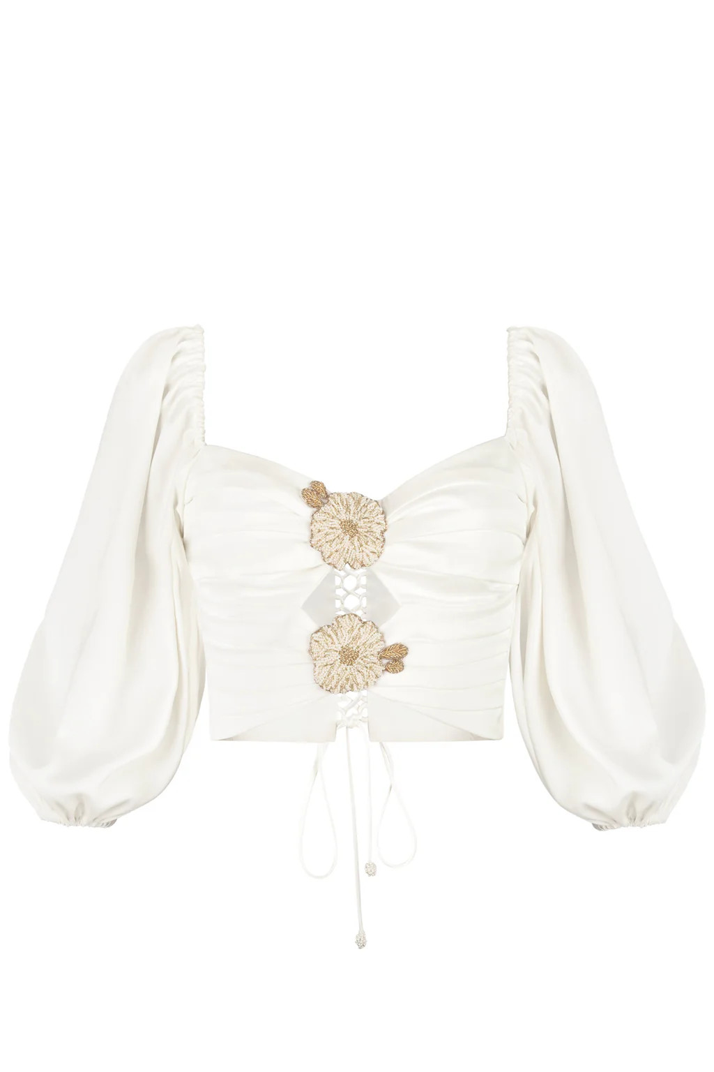 Silk Rosa Cut Out Top - Ivory | Rosewater Collective