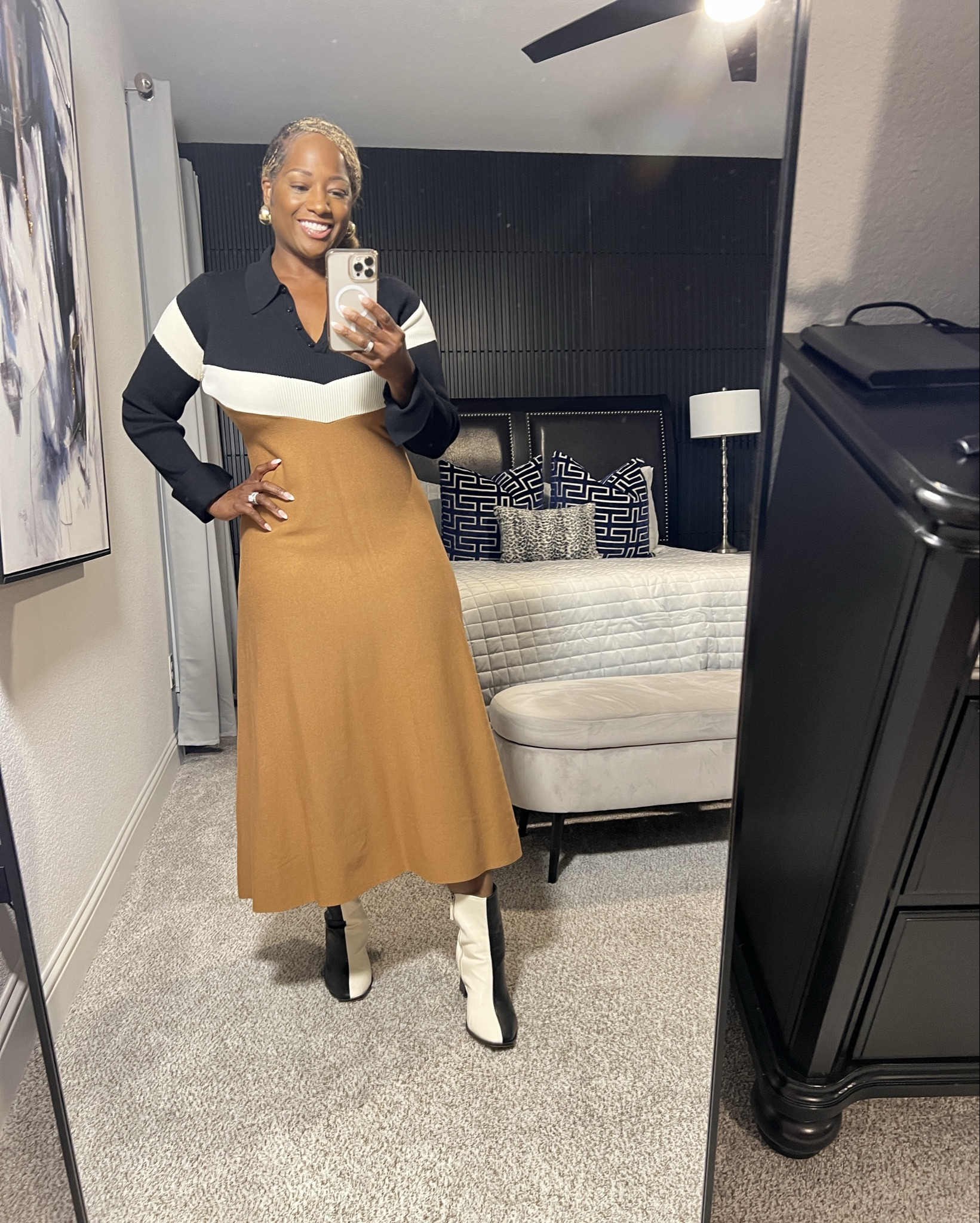 I love a color blocking moment 💙 This dress from Karen Millen is bold, flattering, and effortlessly polished—perfect for work, events, or date night. 

#LTKOver40 #LTKootd #LTKMidsize