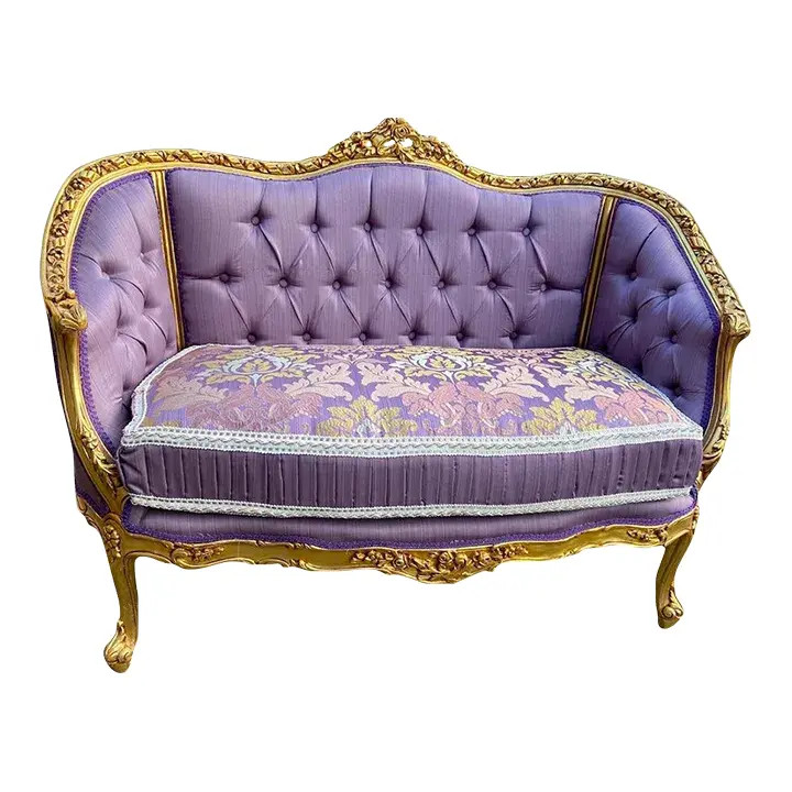 French Louis XVI Baroque Rococo Lounge Style Settee Loveseat | Chairish