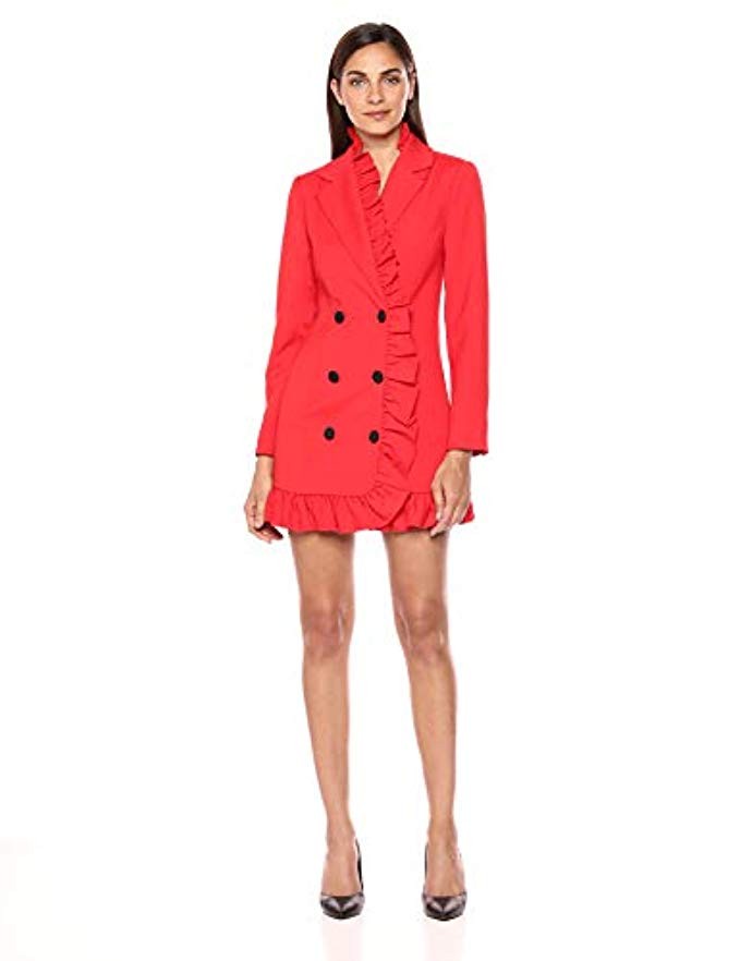 C/Meo Collective Women's You Me Long Sleeve Blazer Dress with Ruffle Detail, | Amazon (US)