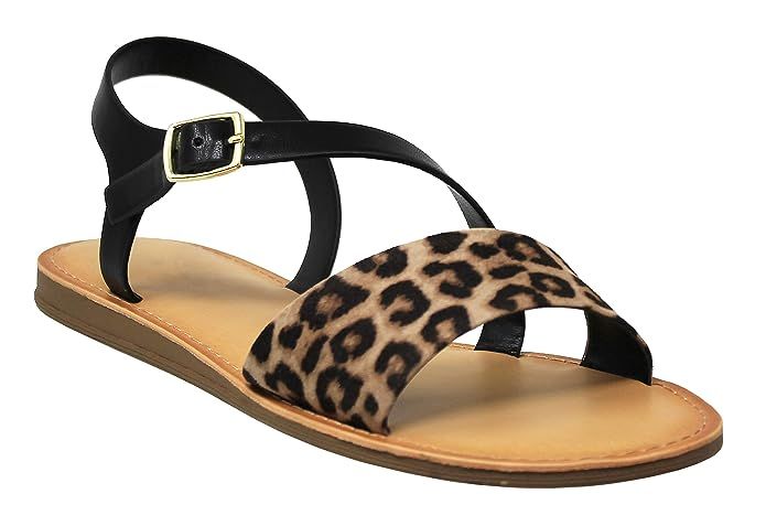 MVE Shoes Womens Stylish Comfortable Strappy Buckled Flat Sandal | Amazon (US)