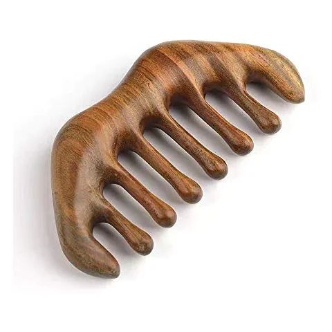 Moreinday Wooden Comb Wood Massage Comb Scalp Massager Sandalwood Comb Hand Made Wide Tooth Wood ... | Amazon (US)