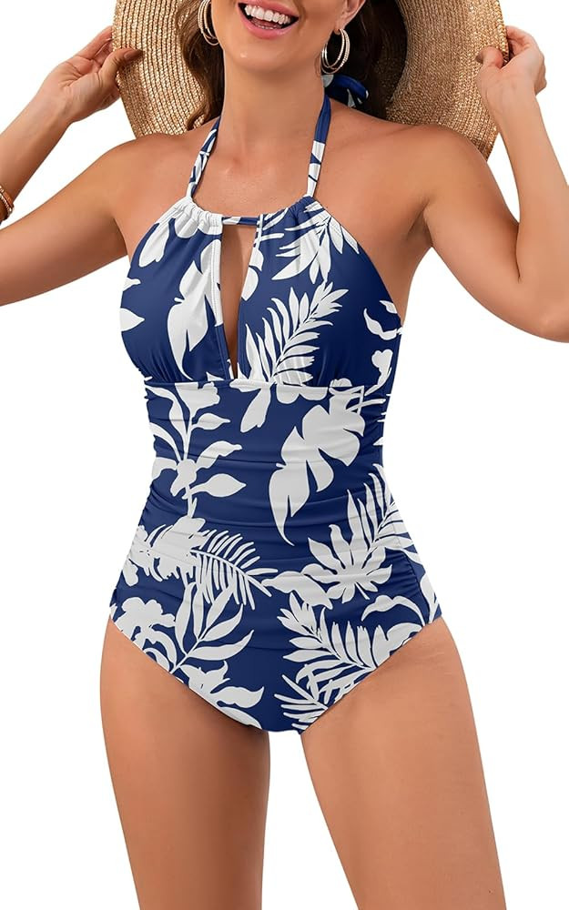 B2prity Women's One Piece Swimsuit Tummy Control Halter Bathing Suit Slimming Supportive Long Tor... | Amazon (US)