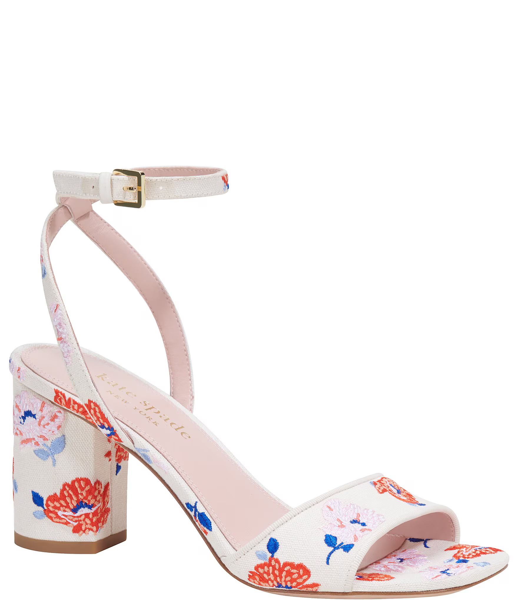 Delphine Floral Embroidered Ankle Strap Sandals | Dillard's