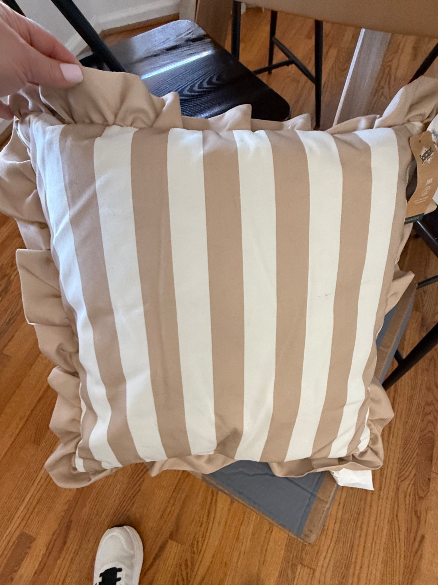 Cabana stripe outdoor pillow 
Ruffle edge detail 


#LTKSeasonal #LTKHome