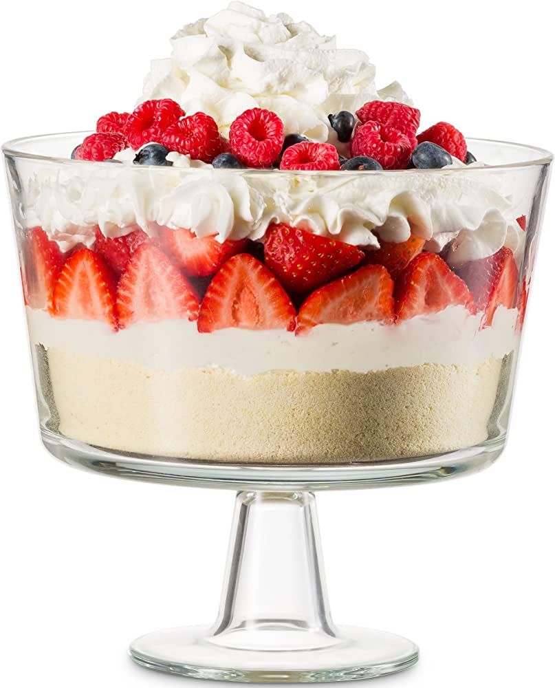 Godinger Trifle Bowl, Fruit Bowl, Italian Made Crystal Glass Footed Trifle Bowls, Dessert Display... | Amazon (US)