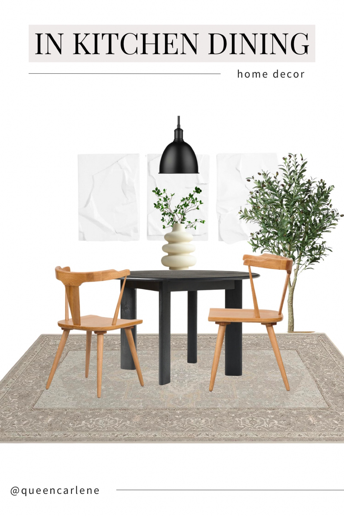 In kitchen dining home decor inspo! crisp, clean, classic with a twist //

modern organic, neutral aesthetic, studio mcgee, target home decor, Casper mattress, crate & barrel, cb2, west elm, amazon home decor, amazon home finds, amazon furniture, black kitchen tables, black round table, faux olive tree, in kitchen dining, neutral kitchen, ruggable

#LTKhome #LTKunder100 #LTKunder50