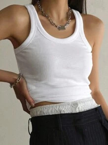 DAZY Women's Ribbed Hollow Tank Top, Summer | SHEIN
