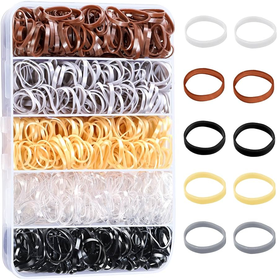 Elastic Hair Bands, YGDZ 5 Colors 600 pcs Mini Hair Rubber Bands with Organizer Box, Elastic Hair... | Amazon (US)
