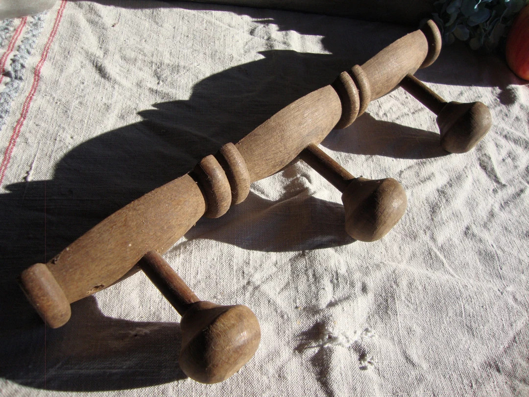 Wooden Coat Rack 3 Hooks Mounted on Wood - Etsy | Etsy (US)