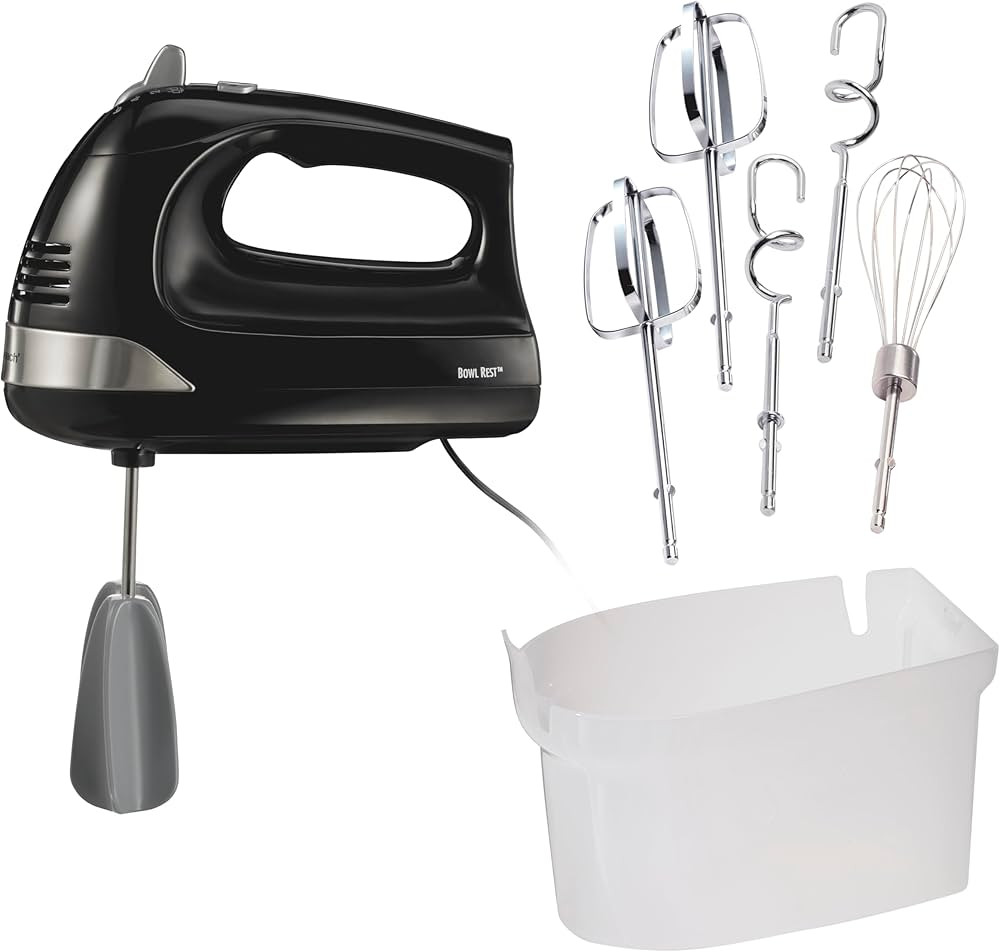 Hamilton Beach 6-Speed Electric Hand Mixer with Whisk, Dough Hooks and Easy Clean Beaters, 275 Wa... | Amazon (US)