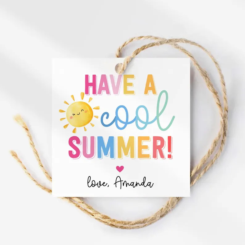 Last Day of School Tag Have a Cool Summer Gift Tags End of Year Teacher Gift Party Favor Editable... | Etsy (Global)