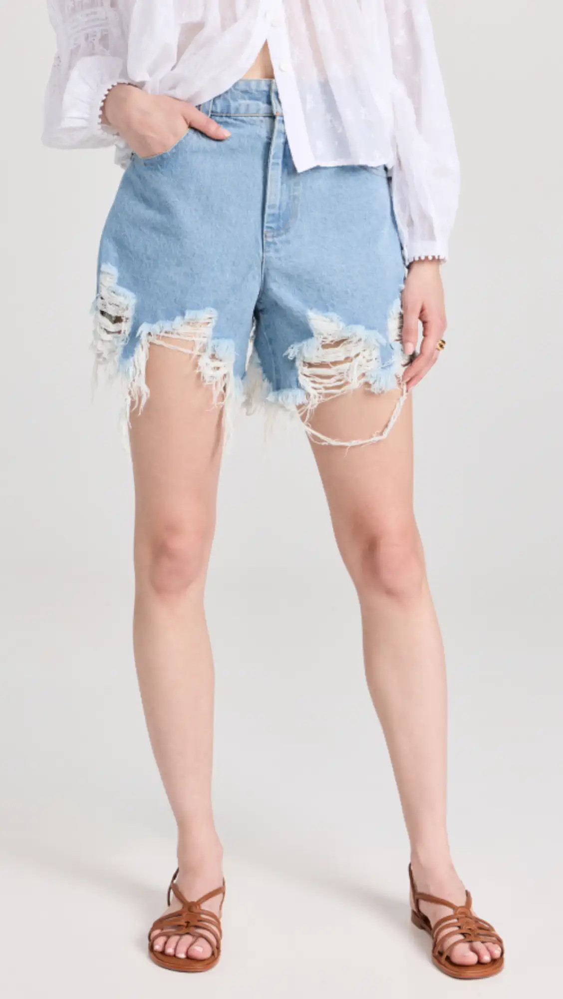 Oona Frayed Denim Shorts | Shopbop