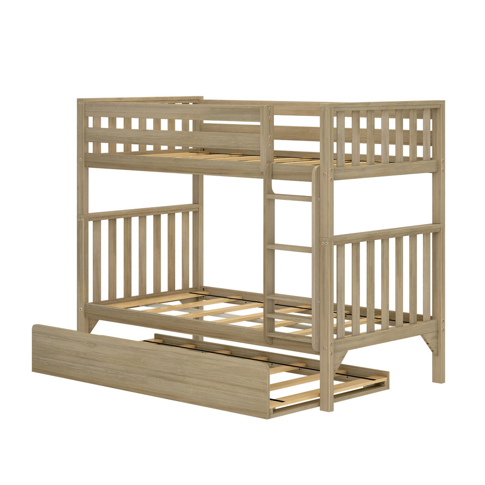 Scandinavian Twin Over Twin Bunk Bed With Trundle | max & lily