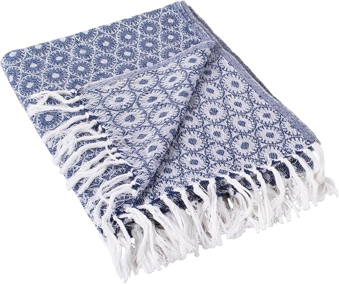 DII Rustic Farmhouse Cotton Blanket Throw with Fringe For Chair, Couch, Picnic, Camping, Beach, &... | Amazon (US)
