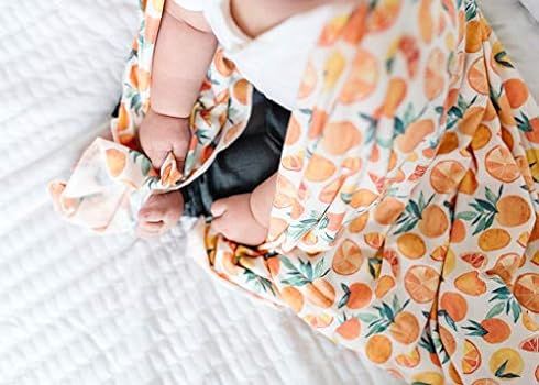 Large Premium Knit Baby Swaddle Receiving Blanket Citrus by Copper Pearl | Amazon (US)