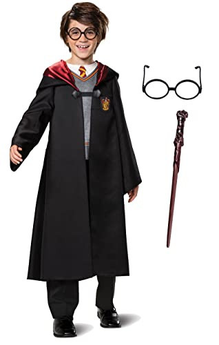 Harry Potter Costume Combo, Official Wizarding World Harry Potter Hooded Robe, Glasses and Wand for Kids, Size Large (10-12) | Amazon (US)