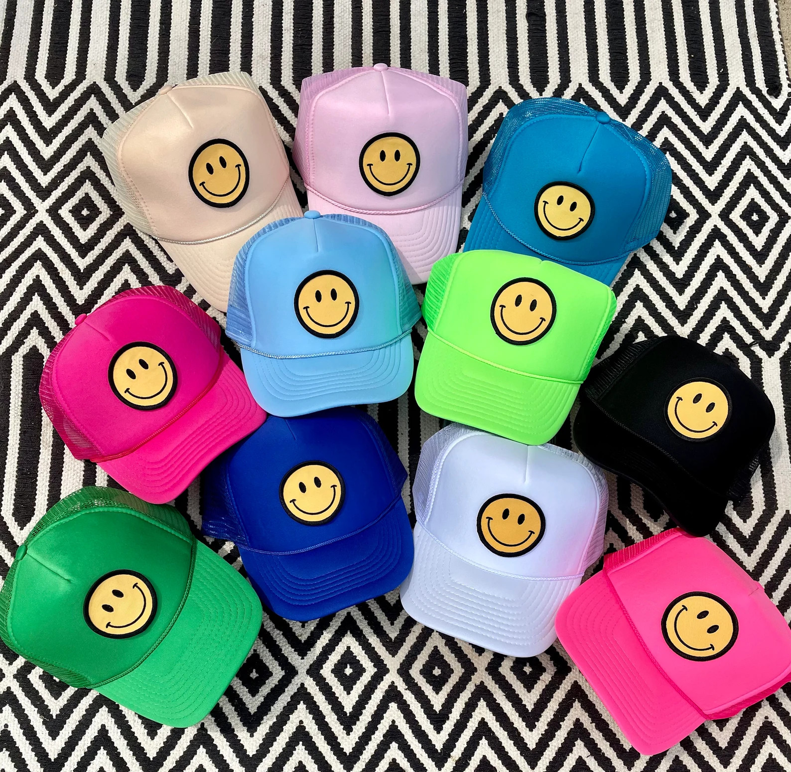 Smiley Face Trucker Hat | Etsy (US)